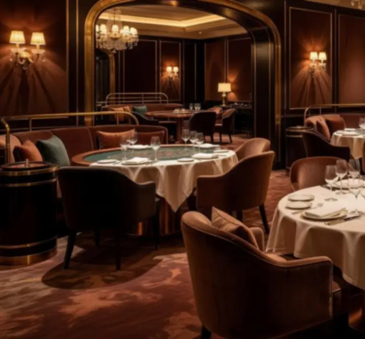 Eleganckie wnętrze restauracji Krago Vibe w strefie kasyna