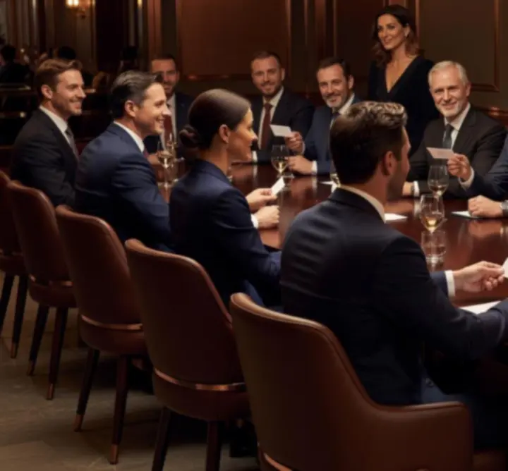 Eleganckie wydarzenie biznesowe przy stołach w restauracji Krago Vibe